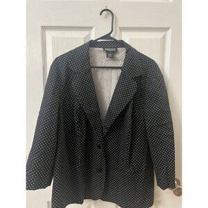 Briggs New‎ York Women’s Size 20 Black With White Dots Suit Jacket